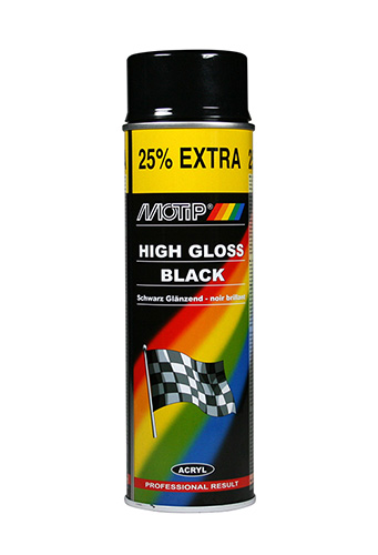 Spray Acryl Zwart Hoogglans 500ml