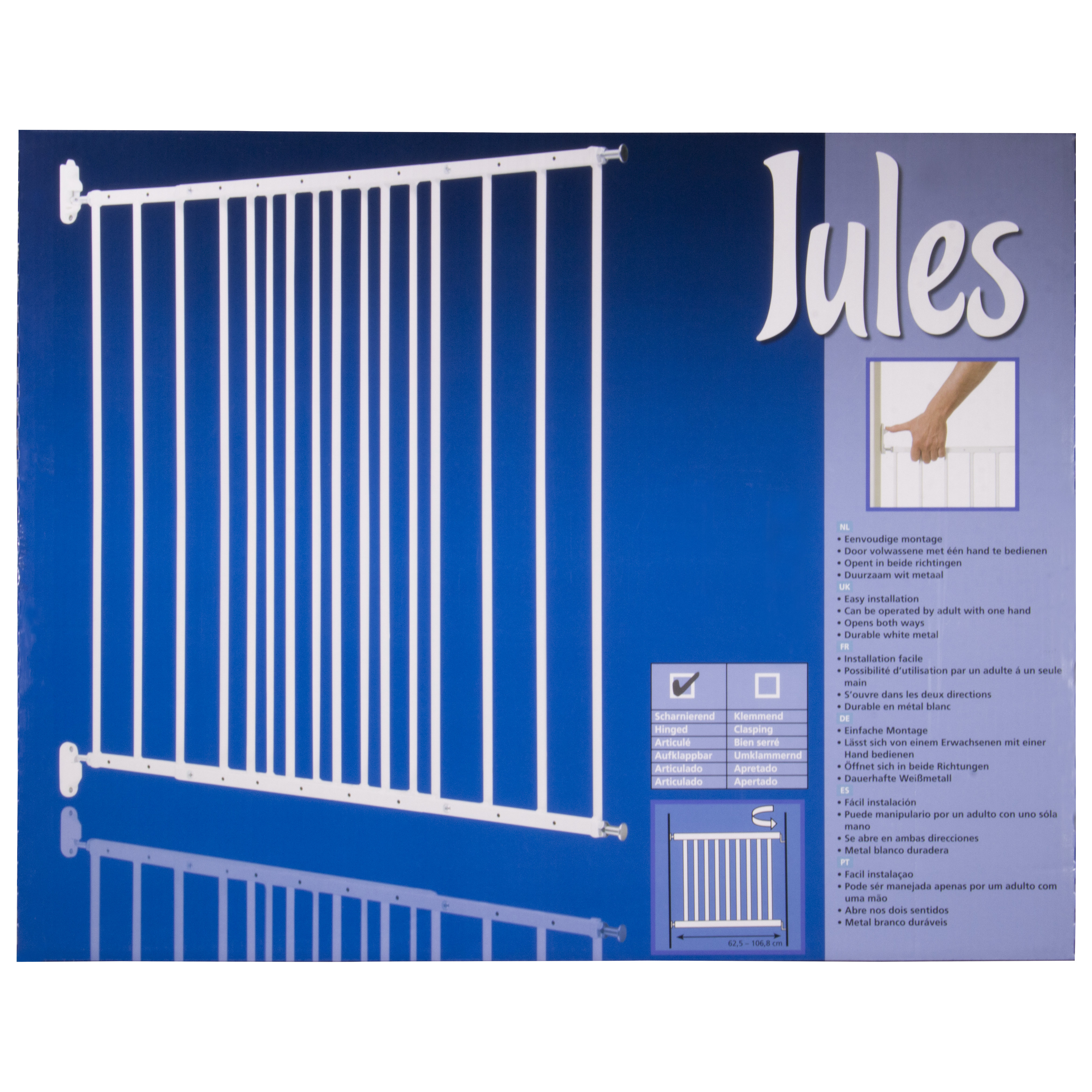 Traphek Jules Wit Metaal L625-1068mm H72cm