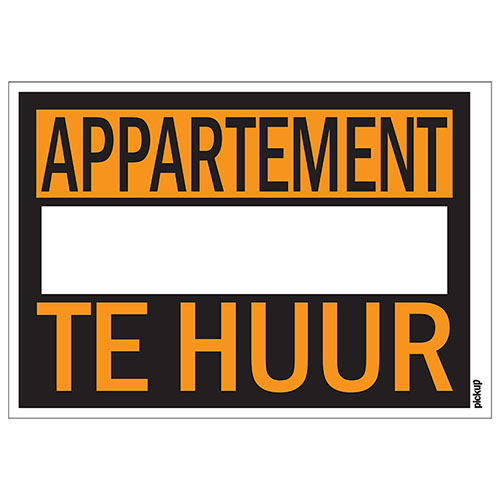 Affiche 'appartement Te Huur' 25x35cm