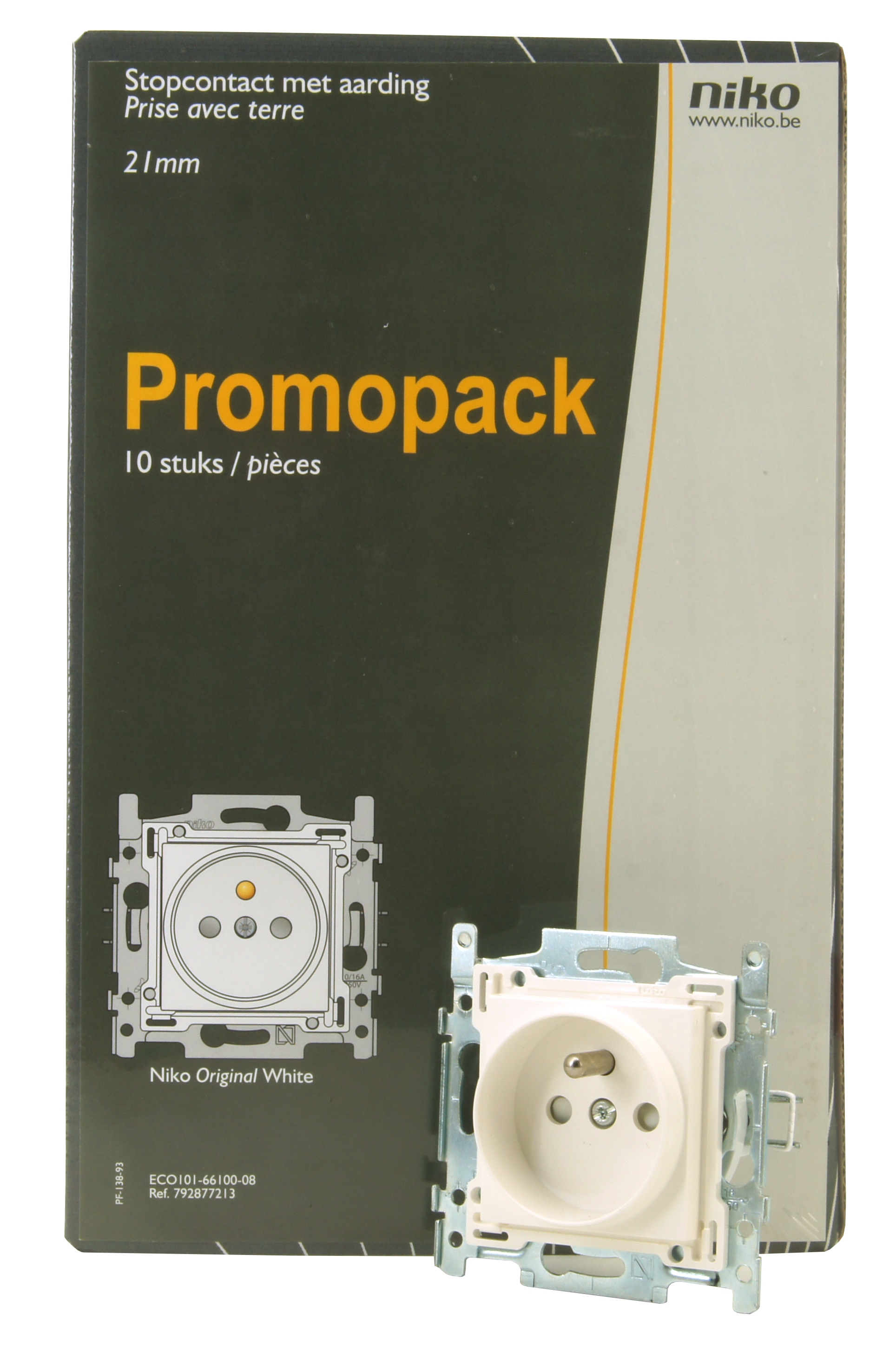 Stopcontact +a 21mm Original White - Ecopack 10st